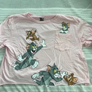 Tom and Jerry Pink Crop Top